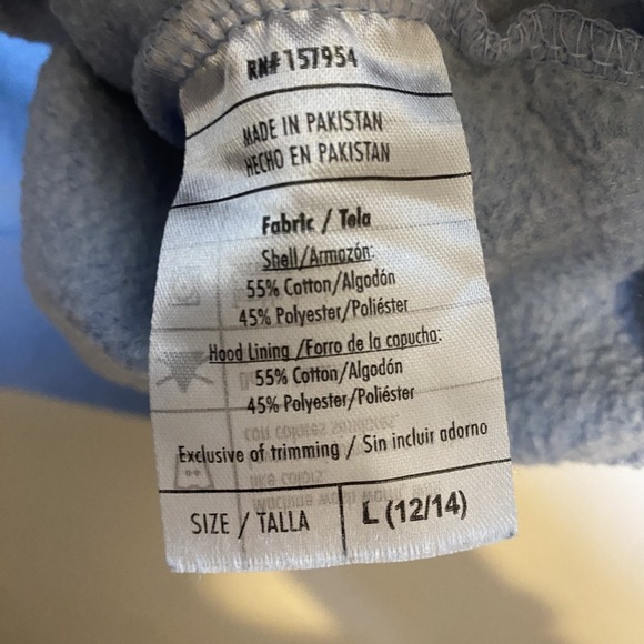 Lincoln Outfitters 1/2 Zip Hoodie Women Blue Kangaroo Pocket Large (12/14) - Picture 7 of 8